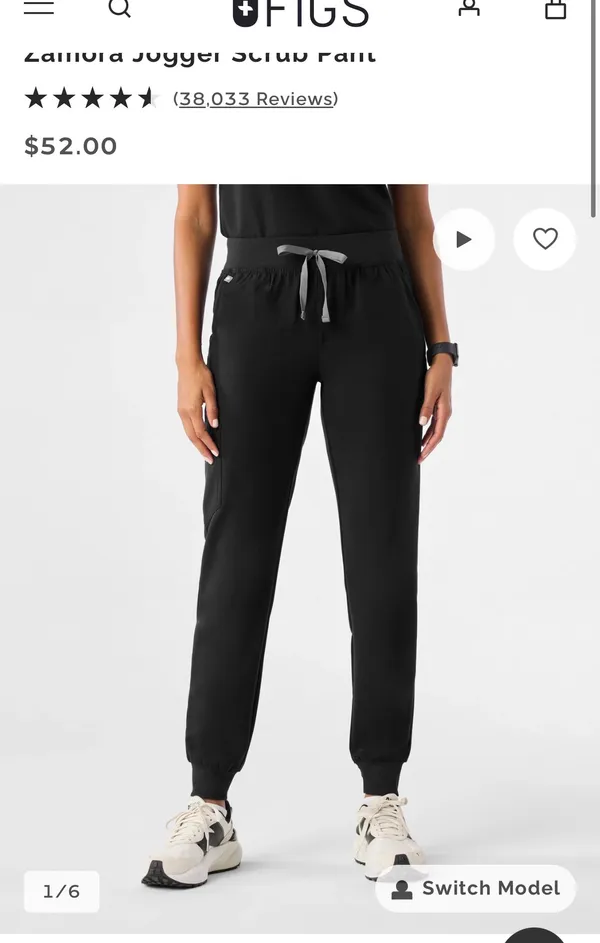FIGS Zamora Jogger Scrub Pants | XS regular | Black - Image 4