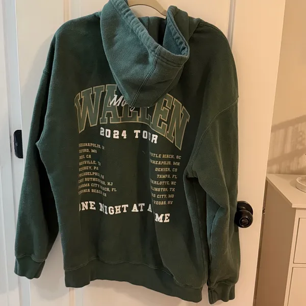 Morgan Wallen One Night at a Time Green Oversized Hoodie - Image 4
