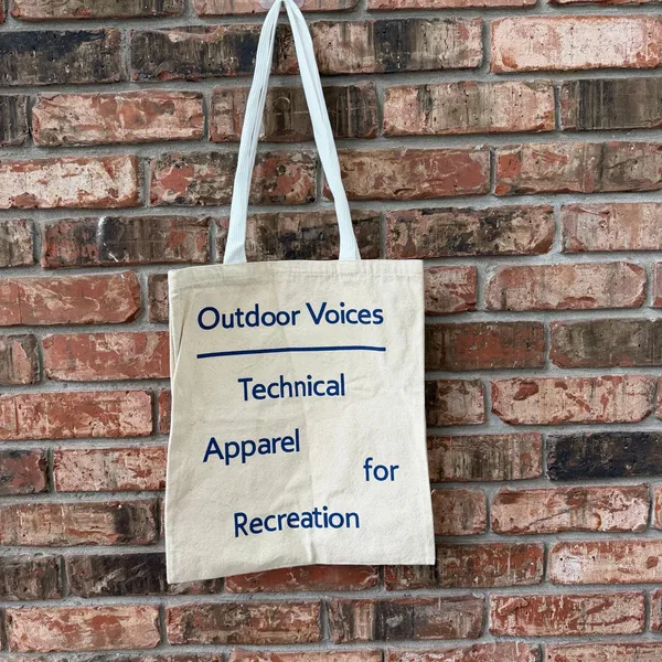 Outdoor Voices Canvas Tote Bag Natural Books Library Shoulder Strap Shopping - Image 2