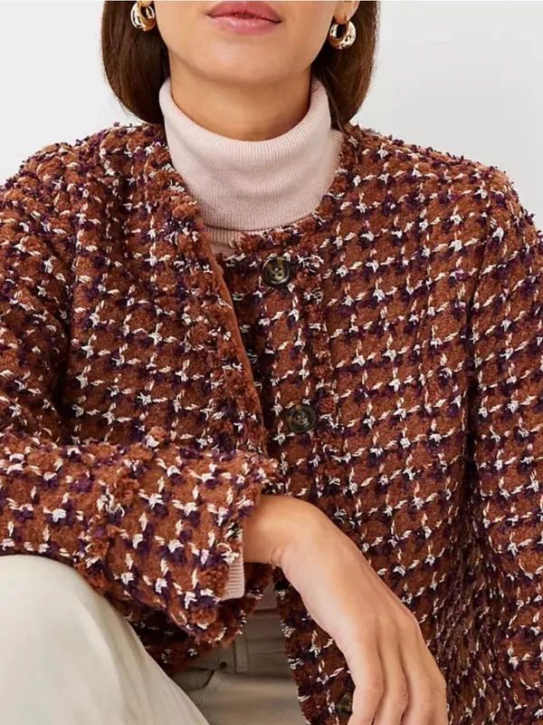 Ann Taylor Tweed Cropped Boucle Button Jacket - Image 3