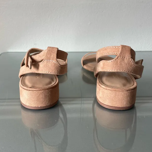 Cushionare Nude Suede Block Heel Sandals – Memory Foam – Size 8.5 – Excellent Condition - Image 6