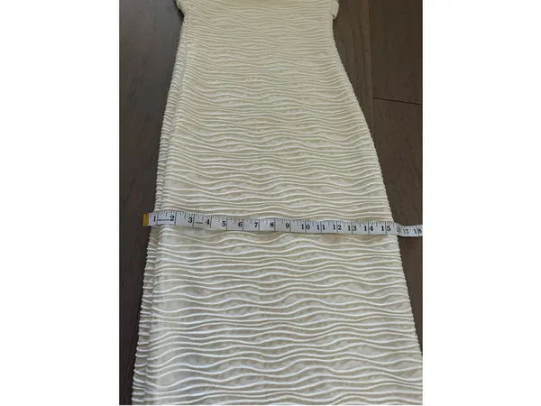 Women's Strapless Midi Dress, Size XS, White wave texture pattern - Image 8