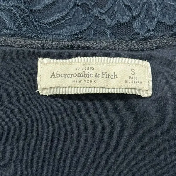 Abercrombie and Fitch Blue Lace Long Sleeve Top Shirt Women’s Small - Image 2