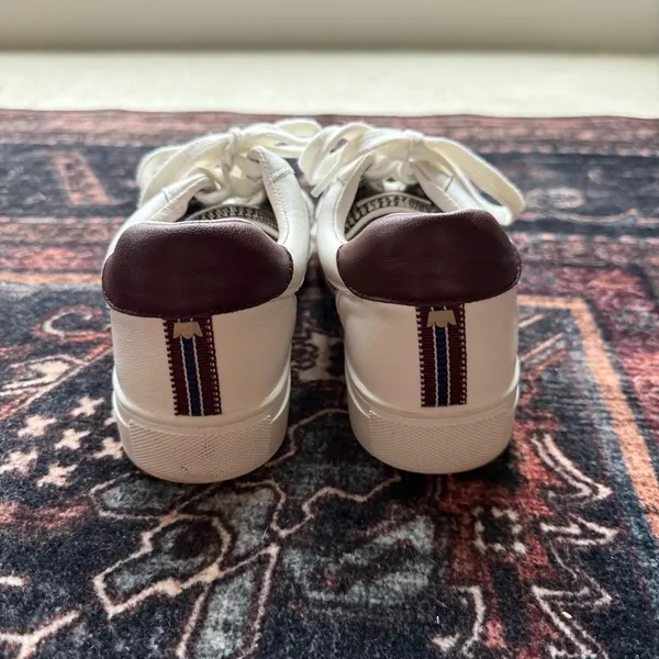 BIRDIES‎ the Cardinal Leather Sneakers in Floral Houndstooth plaid - Image 4