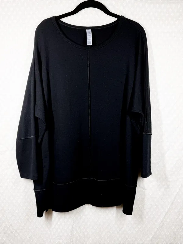 Spanx Black Round Neck Long Sleeve Tunic Top - Image 2