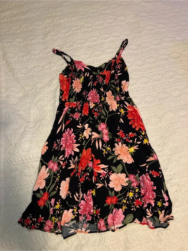 Old Navy Camp Tank Top Floral Printed Dress Red/ Pink XS - Image 4