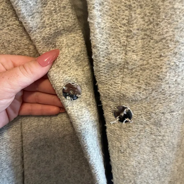 Zara Women's Gray Peacoat - Image 4