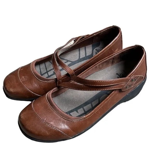 ABEO Smartsystem 3595 Brown Leather Mary Jane Shoes Size 8.5 - Image 2