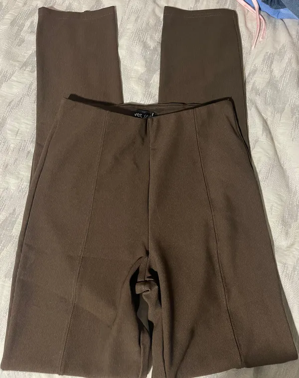 Wet Seal Brown Ribbed Flare pants - Image 2