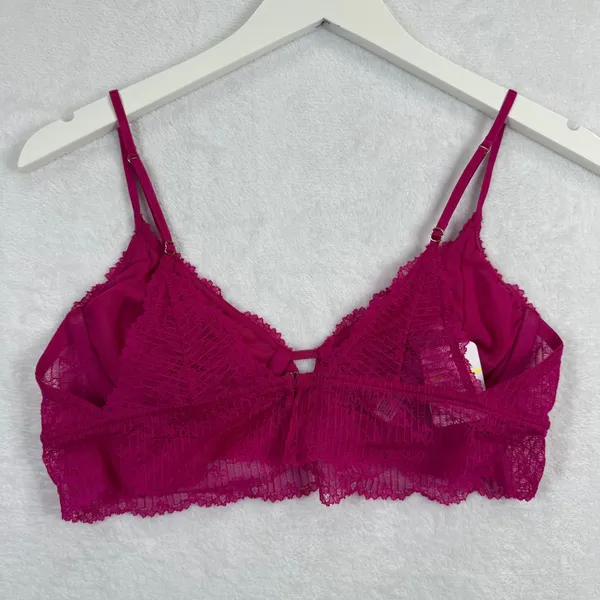 Intimately Free People Fuschia Fantastic Lace Bralette OB1070262 Pink Womens‎ M - Image 8