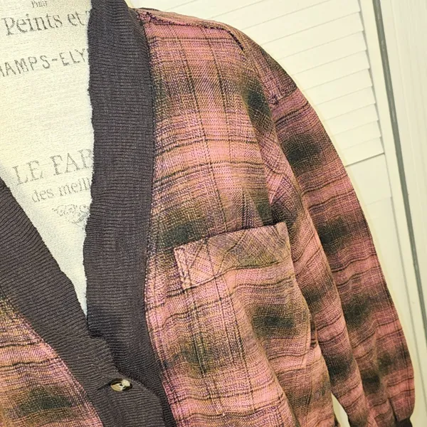 NWT We The Free People‎ Womens Cardi Plaid Tunic Shirt Jacket Shacket Small - Image 3