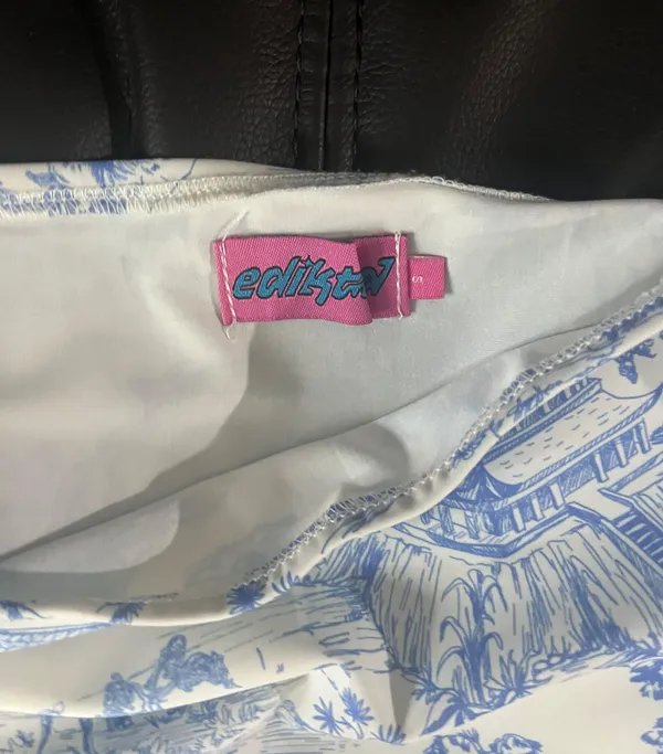Edikted Delft Print Low Rise Skirt - Image 3