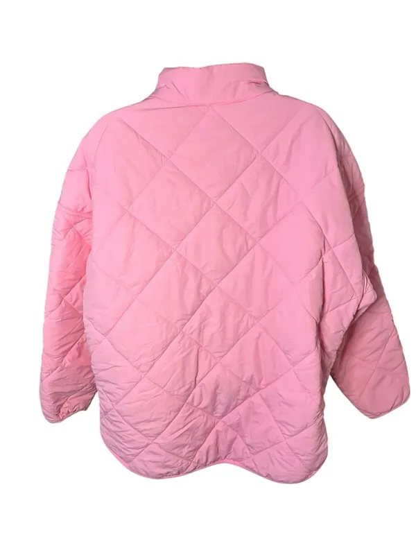 All in Motion Pink Quilted Puffer Jacket Full Zip Oversized L - Image 7