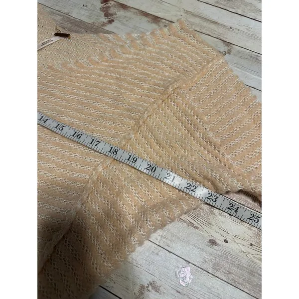 Free People Peach Striped Ballet Oversized Sweater Size XS Linen Wool Blend - Image 6