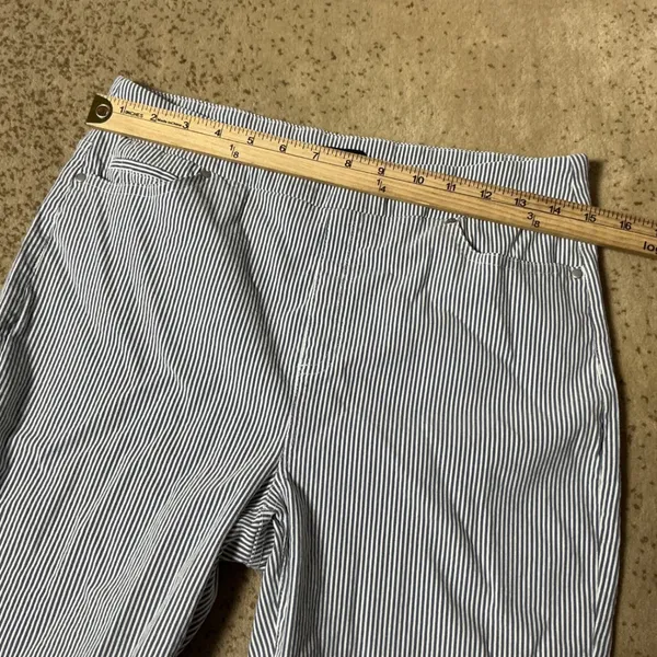 Mario Serrani Fisherman Nautical Striped Pull On Pants Womens Large Blue White‎ - Image 4