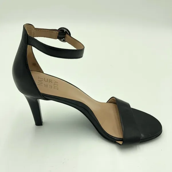 Naturalizer Black Leather Upper Kinsley Heeled Sandals Size 10 - Image 7