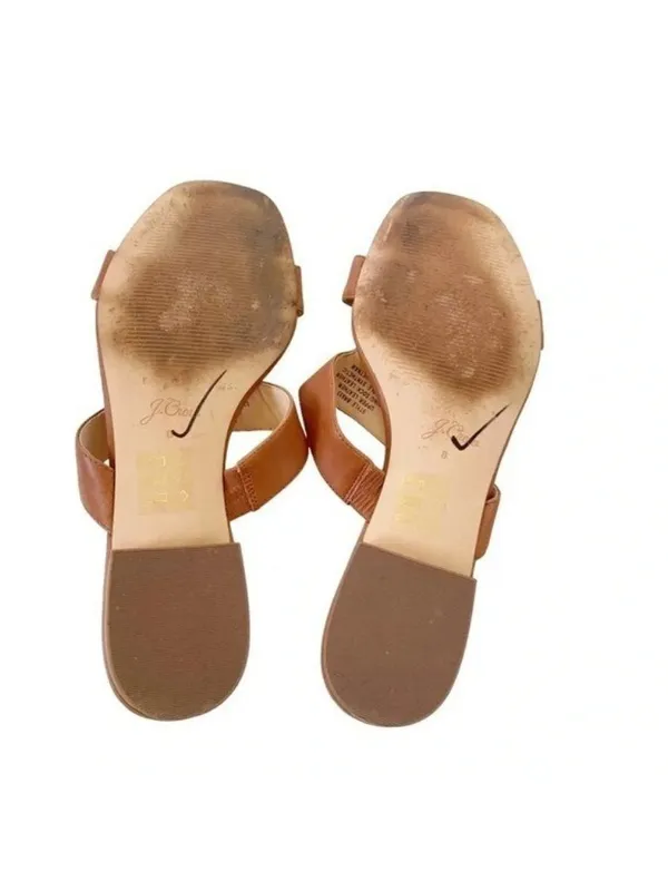 J. Crew Leather Hazel Cutout Flat Sandals Rich Oak Size 8 retail $138 - Image 8