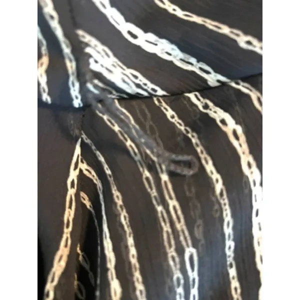 DKNY Women's Chain Print Wrap Front Dress Black White Size 16 - Image 8