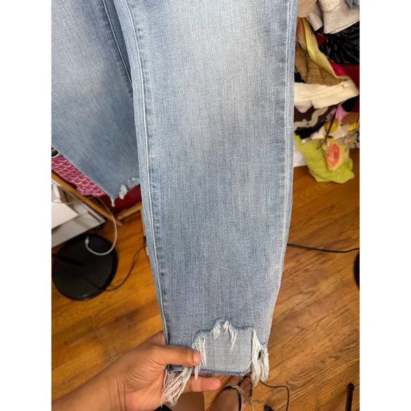 L'AGENCE Harlem‎ Frayed Skinny Jeans Tahoe Blue Size 32 2655BEK - Image 8