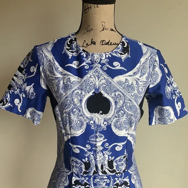 ASOS blue and white paisley mini dress - Image 4