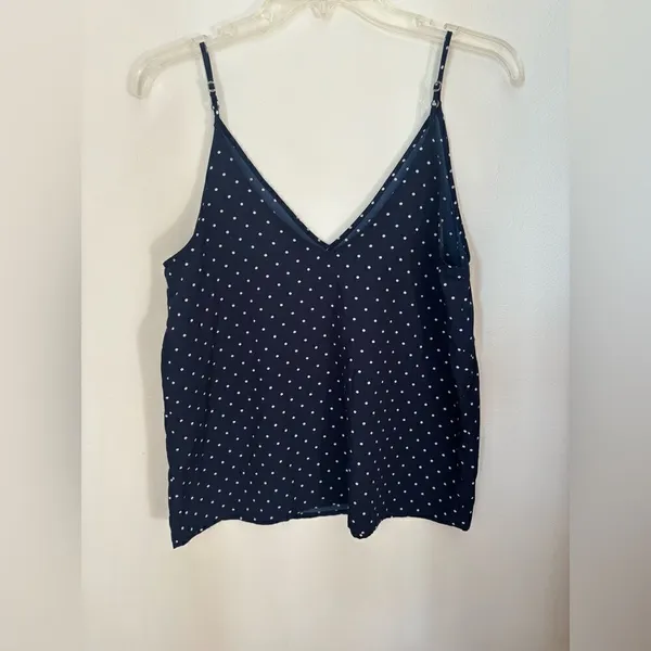 Abercrombie & Fitch Essentials Polka Dot Cami Top Small Navy - Image 6