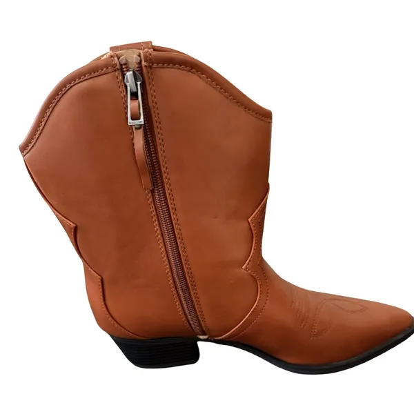 Sam & Libby Cowboy Boots Womens Size 9 Brown Western Embroidered Studded NWT - Image 6