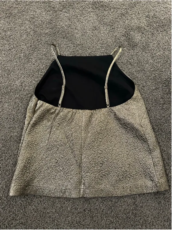 Women's Abercrombie and Fitch Gold Textured Tank Top S with Black Lining - Image 7