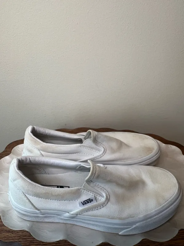 Vans White Slip On Sneakers Size 5 Project‎ - Image 2