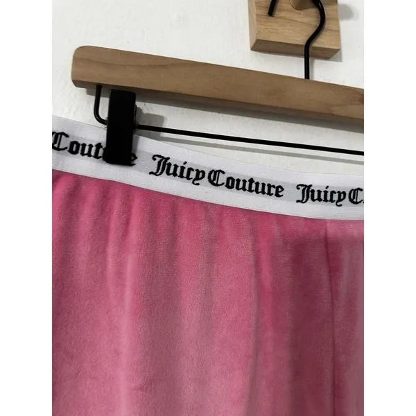 Juicy Couture Velour Boxer Shorts Spellout Size XL Pink Rhinestone Y2K 90s - Image 3