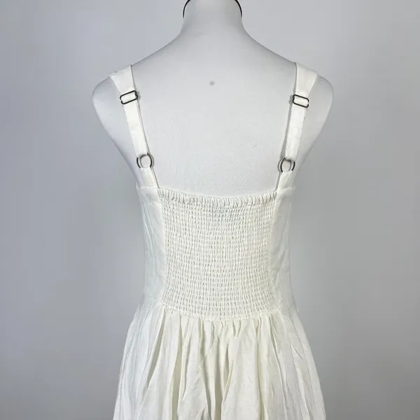 NWT Farm Rio Stretch Linen Blend Cami Maxi Dress Size XS Classic Off White - Image 9