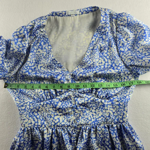 Abound Women's‎ Blue Floral Print Short Sleeve Midi Dress Summer Size Small - Image 9