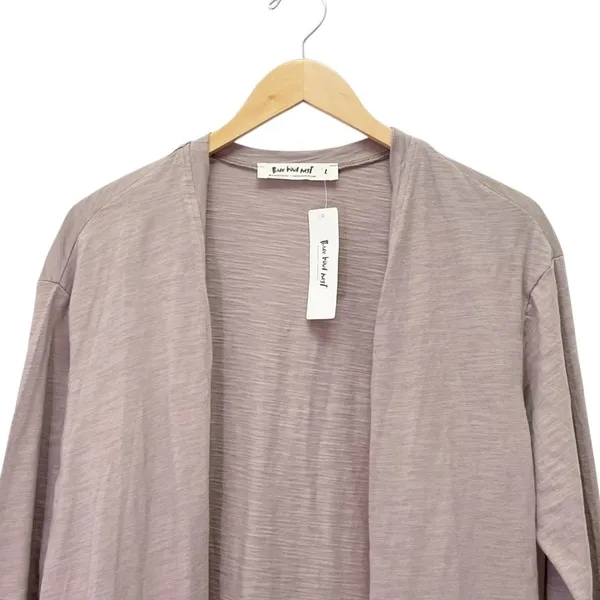 NWT Three Bird Nest Mocha Long Duster Cardigan Size Large 100% Cotton Open Front - Image 9