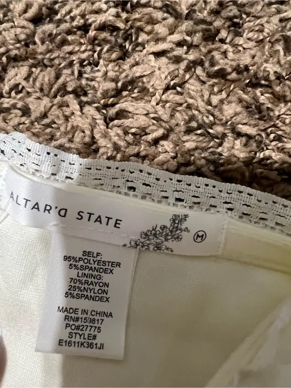 Altar'd State Cream Strapless Smocked Mini Dress - Image 4