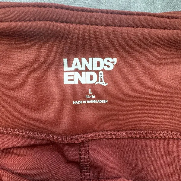 Lands End Everyday Active Pants L Rust Pull On Stretch Pockets Athleisure - Image 9
