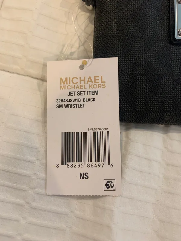 Michael Kors Black Leather Wallet Wristlet - Image 2