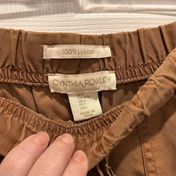 Cynthia Rowley Womens Large Rust Brown 100% Lyocell Elastic‎ Waist Jogger Pants - Image 4