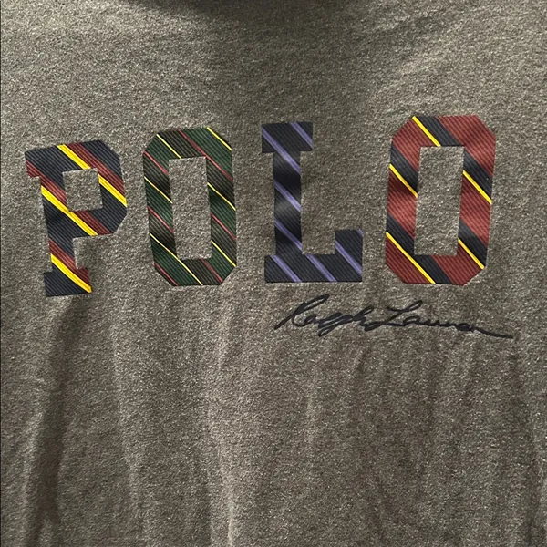 Polo by Ralph Lauren Charcoal Tee with Multicolor Logo - Image 2