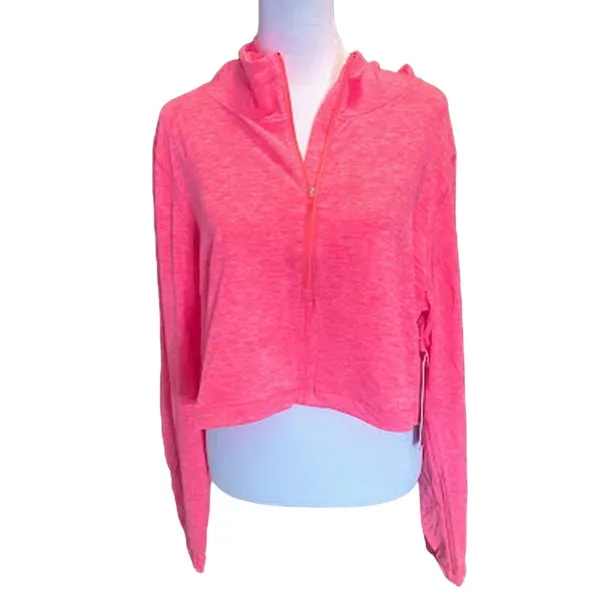 90 Degree by Reflex‎ Pink Half Zip Pullover Hoodie Size Large NWT - Image 6
