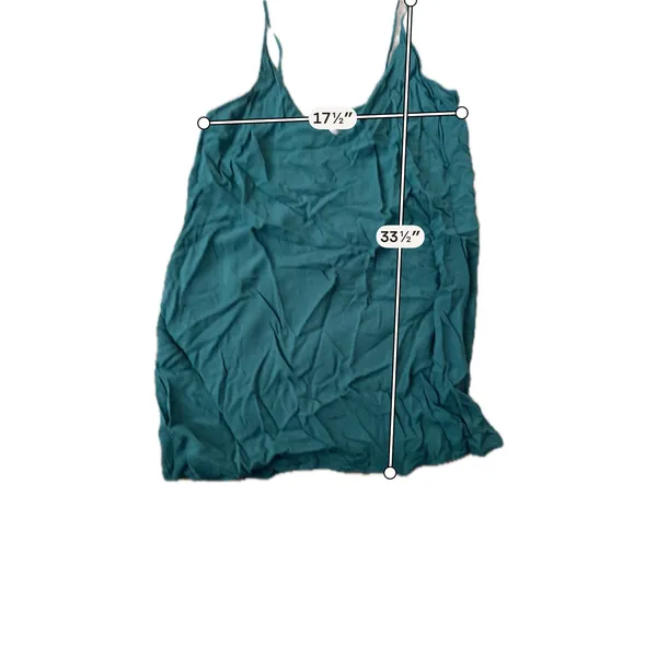 Unbranded Teal V-Neck Spaghetti Strap Mini Camisole Dress Medium - Image 3