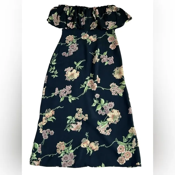 Flynn Skye Anthropologie romantic strapless midi dress garden party botanical NWT XS - Image 8