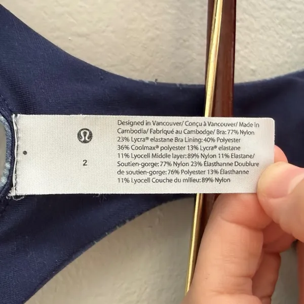 Lululemon Wunder Train Bra‎ Medium Support Shapeshifter Flux Blue Multi size 2 - Image 5