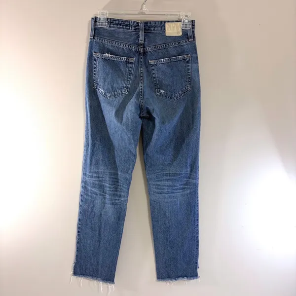 AG‎ Adriano Goldschmied The Phoebe High Rise Distressed Straight Leg Jeans 25R - Image 6