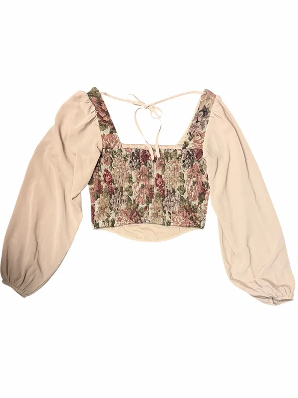 Willow + Root Floral Smocked Tapestry Crop Top NWT XS Cottagecore Fairycore - Image 5