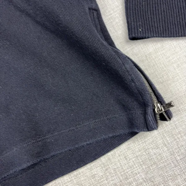 Lauren Ralph Lauren Sweater Womens S Black Cotton Hooded V Neck Side Zip Knit - Image 8