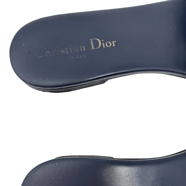 CHRISTIAN DIOR Dway Navy Blue Slide Sandal Embroidered Logo EU 40.5 US 10.5 - Image 7