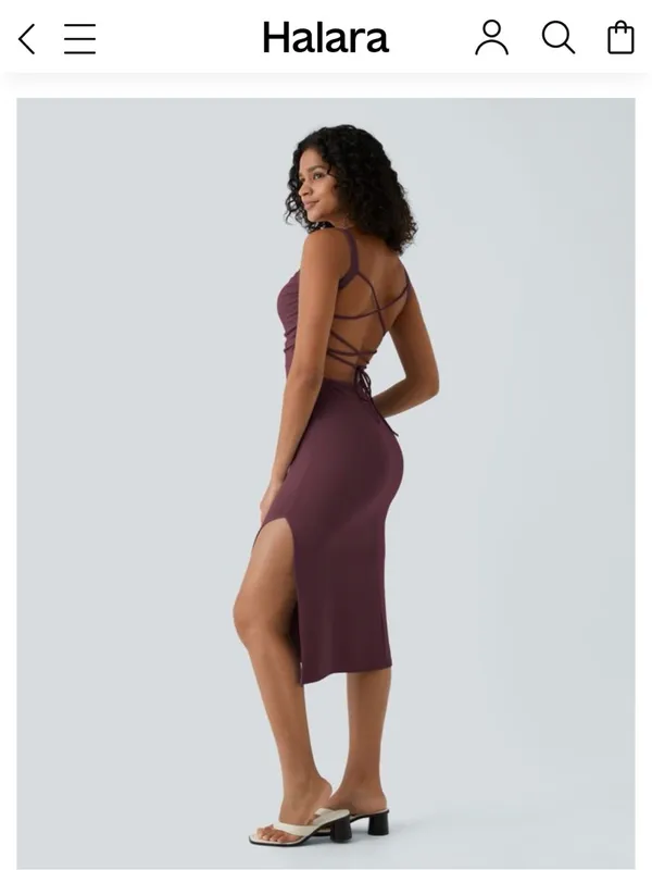 Halara Plum (Fig) Strappy Maxi Dress - Image 3