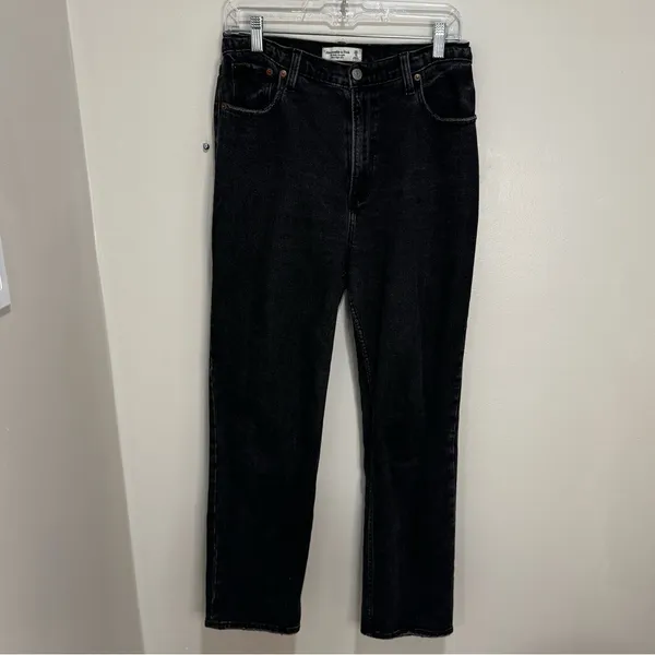 Abercrombie & Fitch The Ankle Straight Ultra High Rise Black 29/8L‎ - Image 2