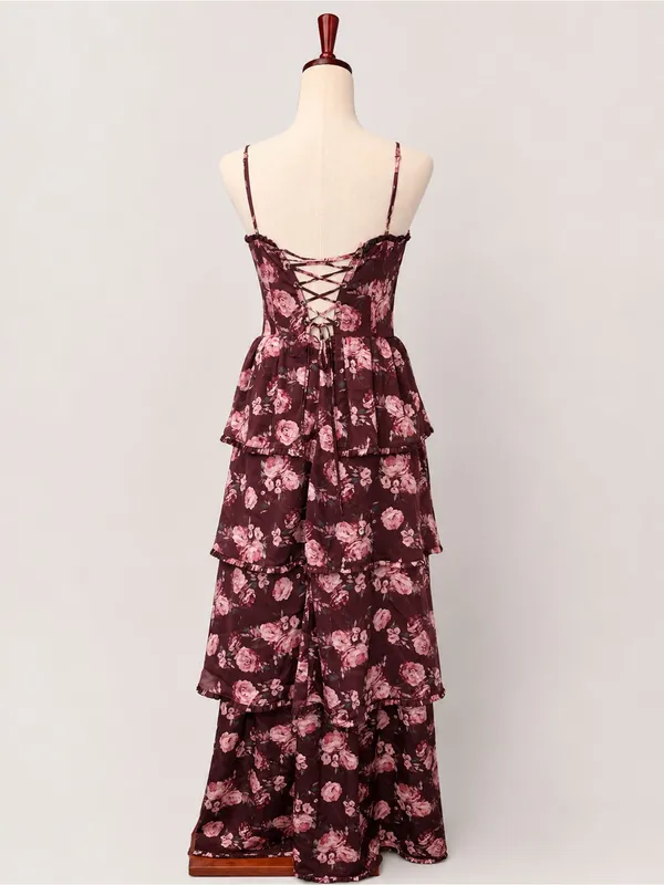 Altar’d State Stellini Wine Floral Corset Maxi Dress Small - Image 4