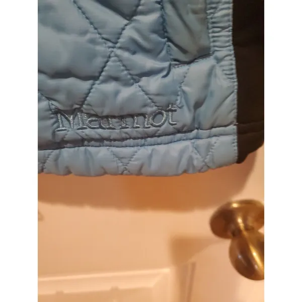 Marmot Jacket Womens L Teal/Black Quilted Full Zip Puffer Lightweight Outdoors - Image 8
