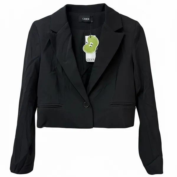 NWT Cider Women's Cropped Black blazer / Jacket Sz XS - Image 2